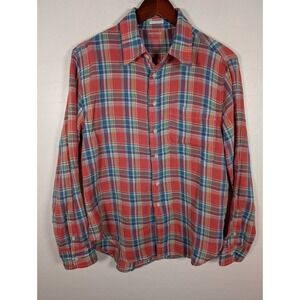 Mother Denim Shirt Women Size Medium The Frenchie Plaid Long Sleeve Button Up